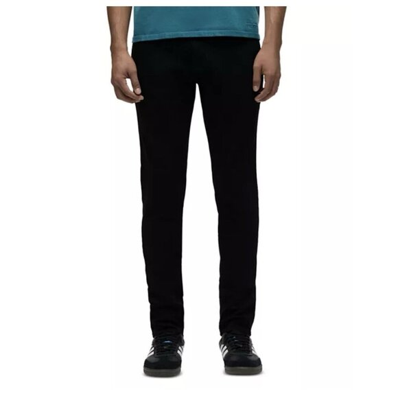 Hudson Men’s Black Zack Skinny Fit Jeans Distressed Size 32 NWOT Stretch Denim - Picture 1 of 10